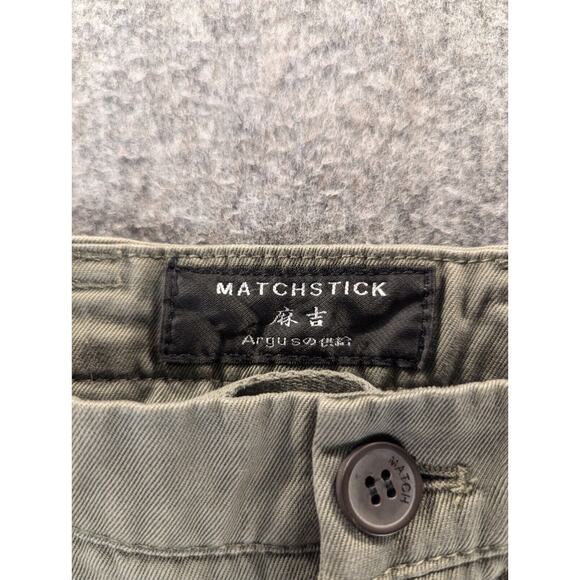 Argus Matchstick Chino Pants 34x30 Men's Green Mid-Rise Flat Front Casual - Picture 3 of 11